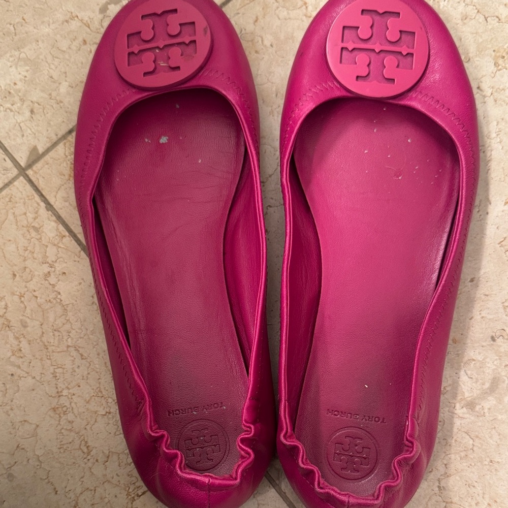 Tory Burch Fuchsia Travel Flats